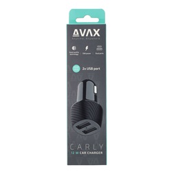 AVAX CC301B CARLY 12W Autós töltő 2x USB A, fekete