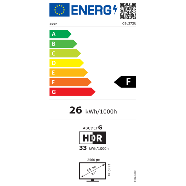 Acer 27" CBL272USMIIPRX QHD HDMI/DP/MM ezüst LCD monitor