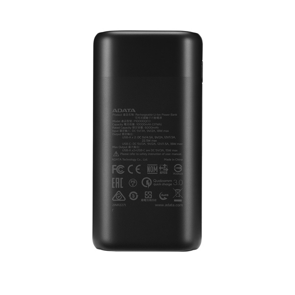 Adata AP20000QCD-DGT-CBK 20000mAh fekete power bank