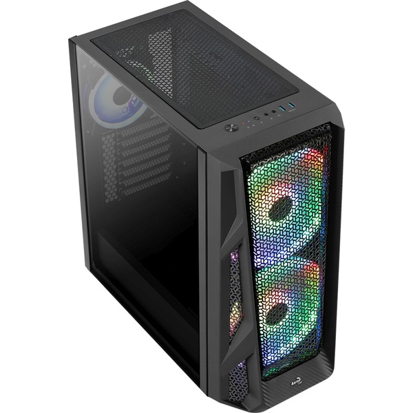 Aerocool AirHawk Duo RGB fekete (táp nélküli) ablakos ATX ház