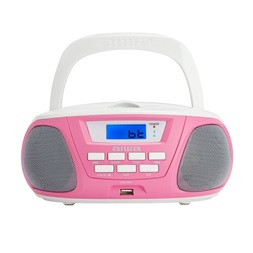 Aiwa BBTU-300PK hordozható pink rádiós CD lejátszó