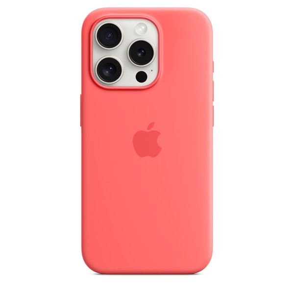 Apple MT1G3ZM/A iPhone 15 Pro Silicone Case Guava szilikon MagSafe hátlap