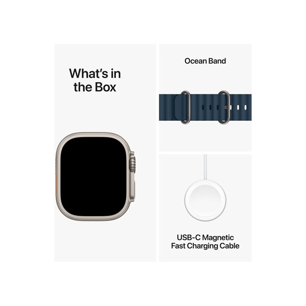 Apple Watch Ultra2 Cellular (49mm) titán tok , kék óceán szíj okosóra