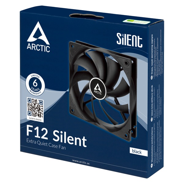 Arctic F12 Silent 120mm fekete ventilátor