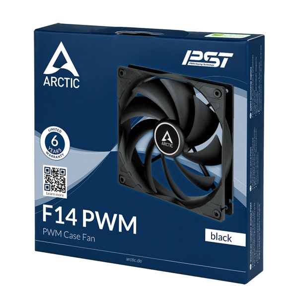 Arctic F14 PWM 140mm fekete ventilátor