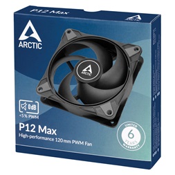 Arctic P12 Max 120mm fekete ventilátor