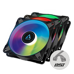 Arctic P12 PWM PST A-RGB 120mm 3db fekete ventilátor