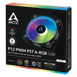 Arctic P12 PWM PST A-RGB 120mm fekete ventilátor