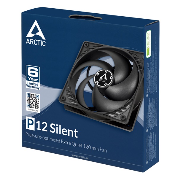 Arctic P12 Silent 120mm fekete ventilátor