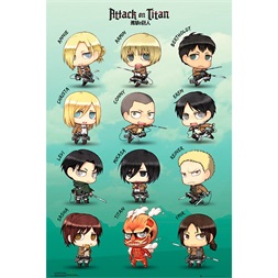 Attack on Titan "Chibi characters" 91,5x61 cm poszter