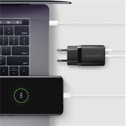 Axagon ACU-PQ30 USB-C + QC3.0 30W fekete fali töltő