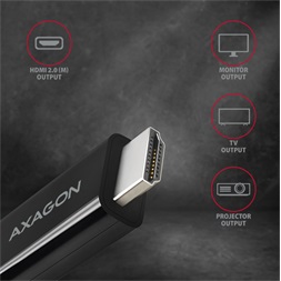 Axagon RVC-HI2C USB-C - HDMI 2.0 kábel