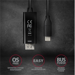 Axagon RVC-HI2C USB-C - HDMI 2.0 kábel