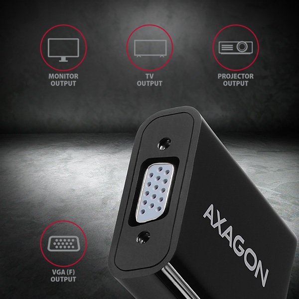 Axagon RVH-VGAN HDMI - VGA + audio out adapter