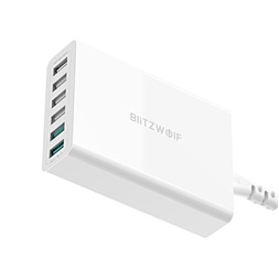 BlitzWolf BW-S15 EU QC 3.0 60W 6xUSB fehér hálózati adapter