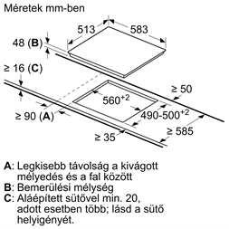 Bosch PKE645BA2E beépíthető üvegkerámia főzőlap