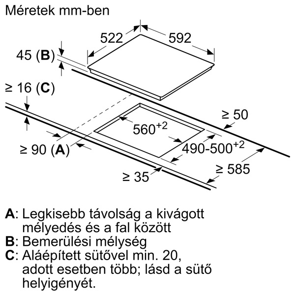 Bosch PKF631BB2E beépíthető üvegkerámia főzőlap