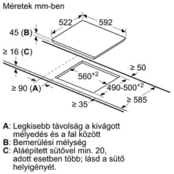 Bosch PKF631BB2E beépíthető üvegkerámia főzőlap