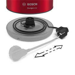 Bosch TWK3P424 DesignLine 1,7L-es piros-fekete vízforraló