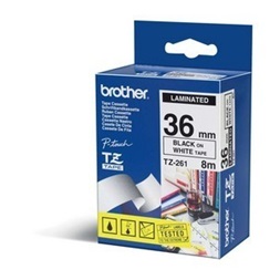 Brother TZE-261 36mmx8m fehér/fekete laminált szalag