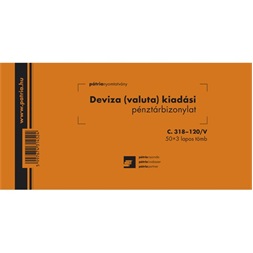 C.318-120/V 50x3lapos "Deviza (valuta) kiadási pénztárbizonylat" nyomtatvány
