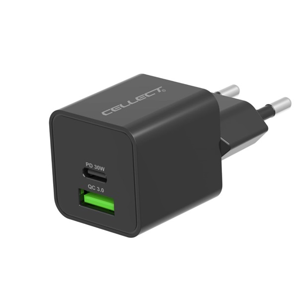 Cellect MTCB-PD30W-BK PD30W QC3.0 18W fekete hálózati töltő adapter