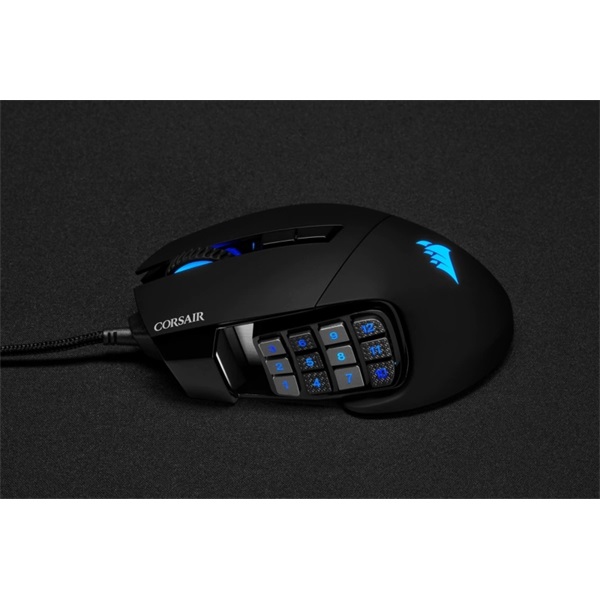 Corsair Scimitar Elite RGB Fekete 18000DPI Gamer egér