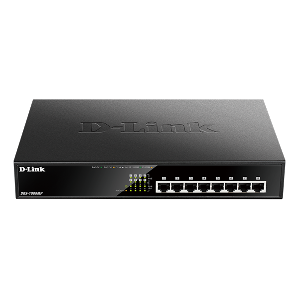 D-Link DGS-1008MP 8port GbE LAN nem menedzselhető PoE switch