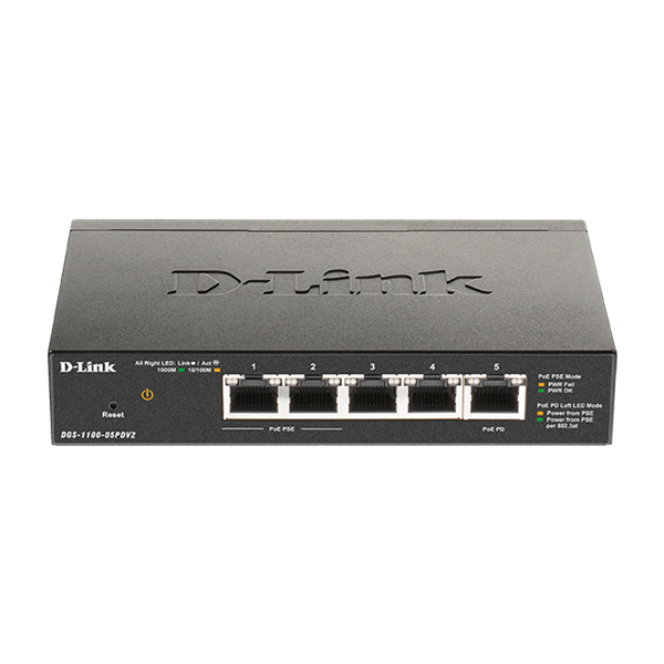 D-Link DGS-1100-05PDv2 5port GbE LAN PoE Smart switch