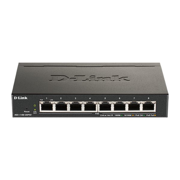 D-Link DGS-1100-08PV2 8port GbE LAN PoE Smart switch