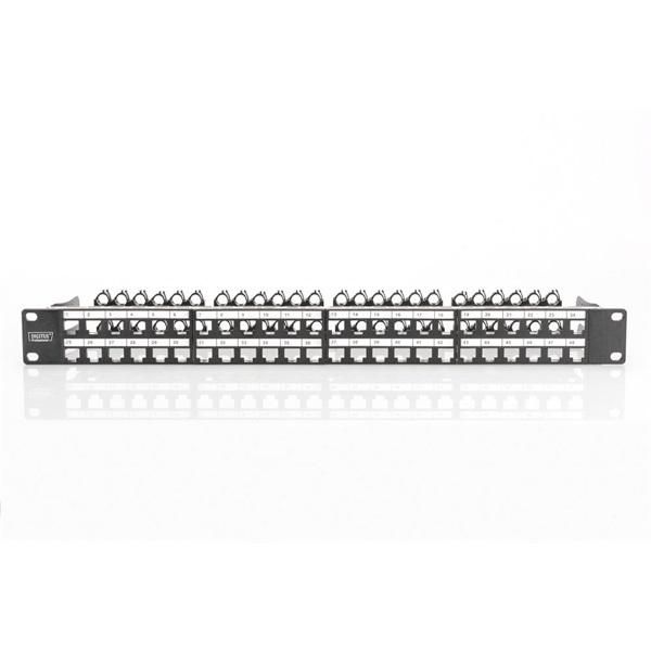 DIGITUS 48port 19" 1U fekete moduláris üres patch panel