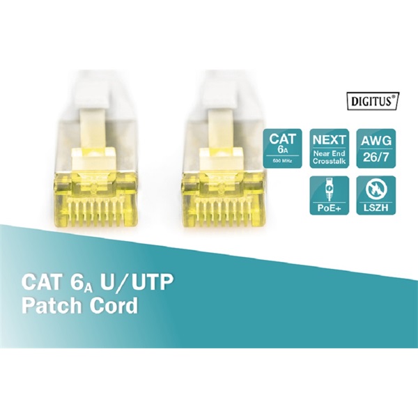 DIGITUS Cat.6A U/UTP PVC 3m szürke patch kábel