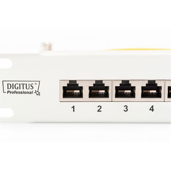 DIGITUS CAT6 24port 19" 1U kompakt szürke árnyékolt Patch Panel