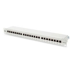 DIGITUS CAT6 24port 19" 1U kompakt szürke árnyékolt Patch Panel