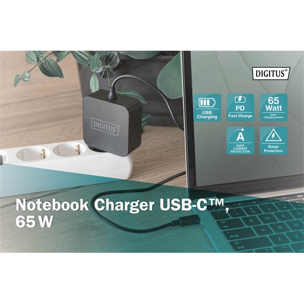 DIGITUS DA-10071 65W univerzális notebook/okostelefon/tablet töltő