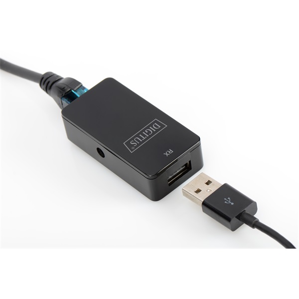 DIGITUS DA-70141 RJ45 - USB 2.0 50m fekete jeltovábbító