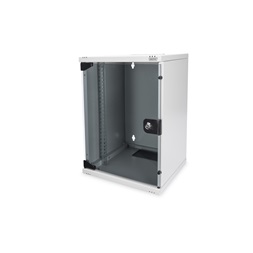 DIGITUS 10" 9U 464x312x300mm üvegajtós szürke fali rack szekrény