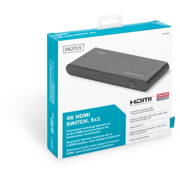 DIGITUS DS-45317 5 portos HDMI Switch