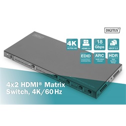 DIGITUS DS-55509 4x2 HDMI 4K/60Hz matrix switch