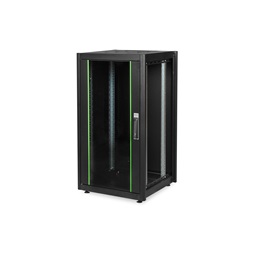 DIGITUS Rack Dynamic Basic 19" 22U 600x600mm üvegajtós fekete álló rack szekrény