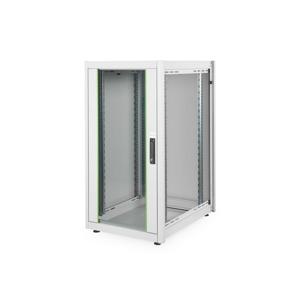 DIGITUS Rack Dynamic Basic 19" 22U 1155x600x800mm üvegajtós szürke álló rack szekrény