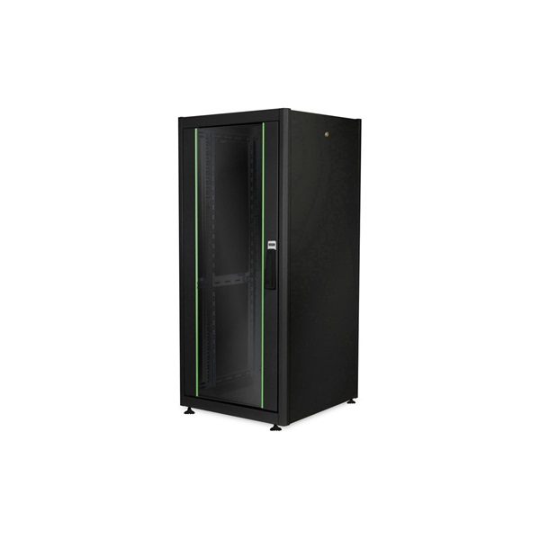 DIGITUS Rack Dynamic Basic 19" 26U 1330x600x600mm üvegajtós fekete álló rack szekrény