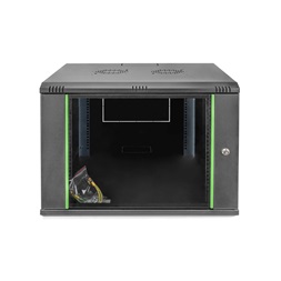 DIGITUS Dynamic Basic 19" 9U 474x600x450mm üvegajtós fekete fali rack szekrény