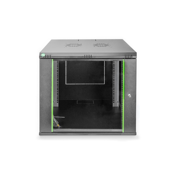 DIGITUS Dynamic Basic 19" 9U 474x600x600mm üvegajtós fekete fali rack szekrény