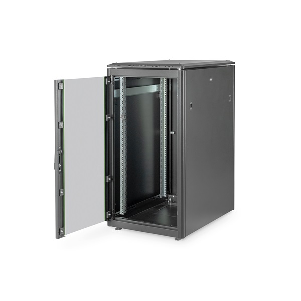 DIGITUS Rack Unique 19" 22U 1164x600x800mm üvegajtós fekete álló rack szekrény