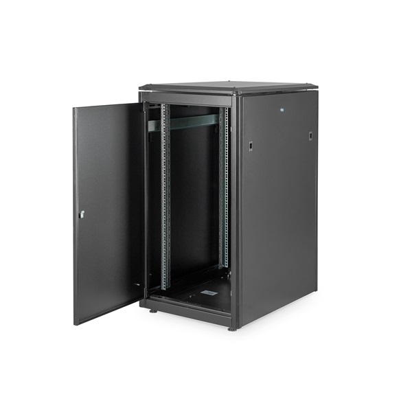 DIGITUS Rack Unique 19" 22U 1164x600x800mm üvegajtós fekete álló rack szekrény