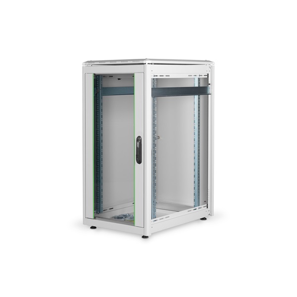 DIGITUS Rack Unique 19" 22U 1164x600x800mm üvegajtós szürke álló rack szekrény