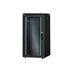 DIGITUS Rack Unique 19" 26U 1342x600x1000mm üvegajtós fekete álló rack szekrény