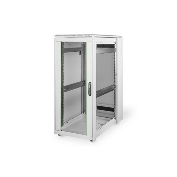 DIGITUS Rack Unique 19" 26U 1342x600x1000mm üvegajtós szürke álló rack szekrény