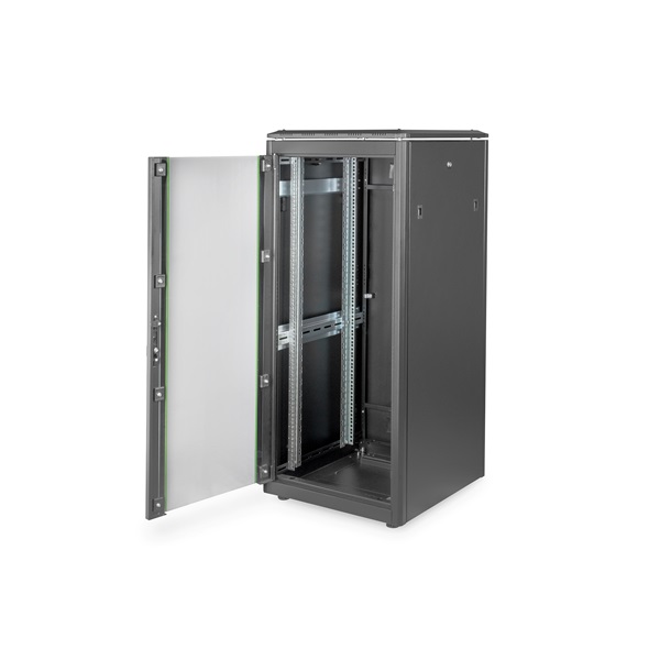 DIGITUS Rack Unique 19" 26U 1342x600x600mm üvegajtós fekete álló rack szekrény